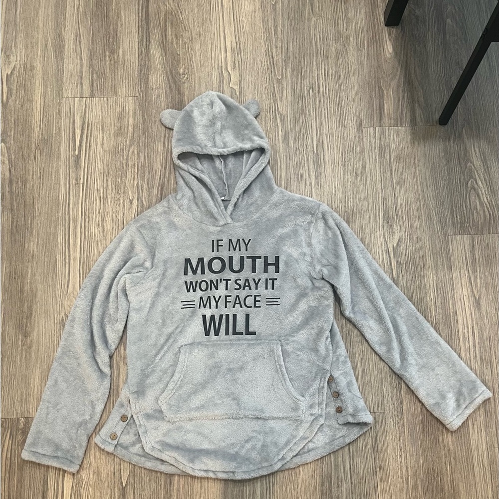 Gray Hoodie with Fun Quote